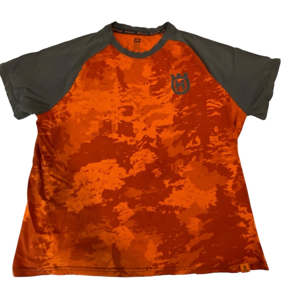 Husqvarna Xplorer Terrang Terrain Orange Tree Camo Tshirt Tee Men’s 2XL